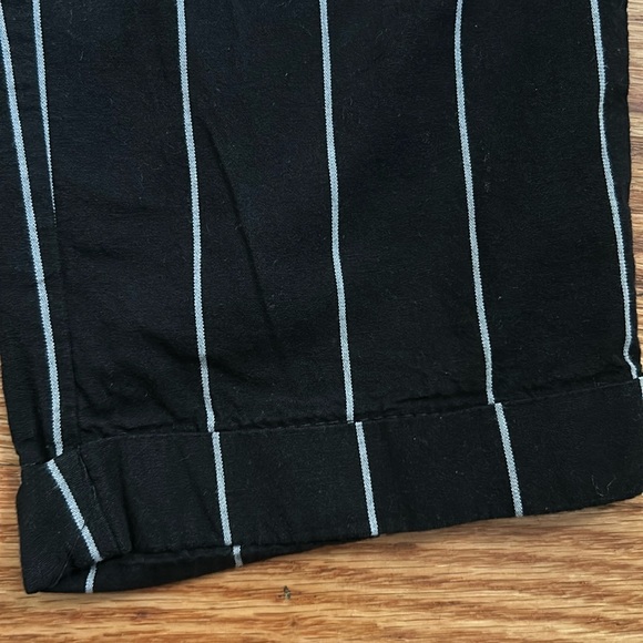 Paper Bag Striped Tie High Rise Cotton Pants - Picture 6 of 9